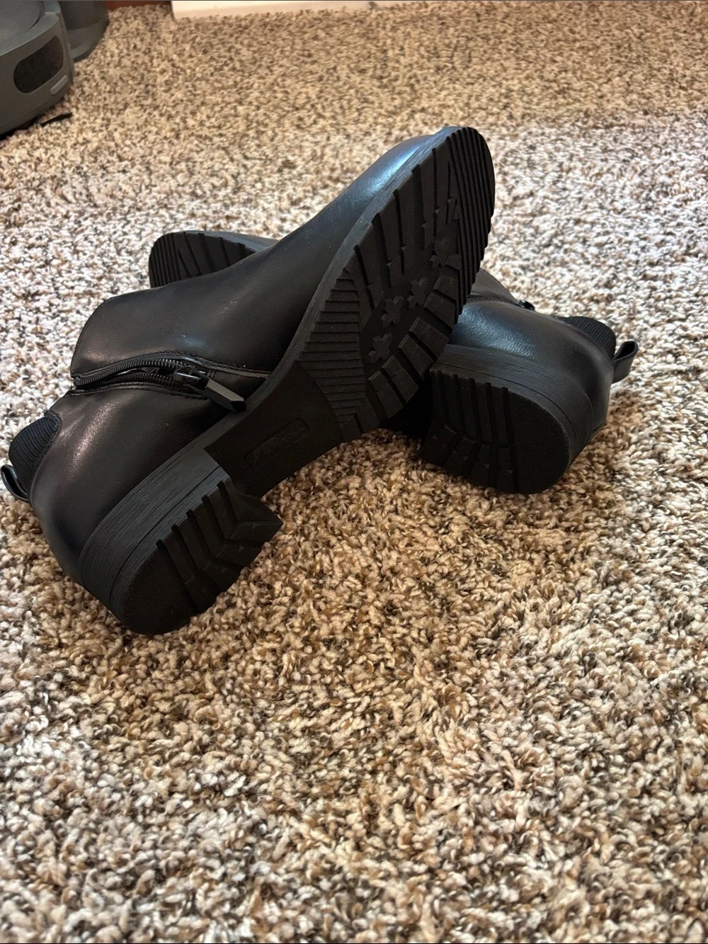 NWOT Black Leather Ankle Booties
